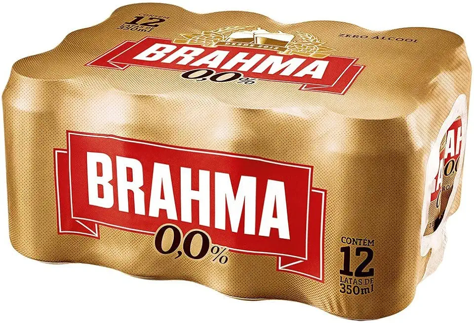 Pack Cerveja Brahma Zero, 350ml, Lata - Com 12 unidades