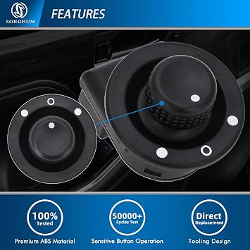 Sorghum Power Mirror Switch - Power Mirror Control Switch Button Compatible with 2002-2010 Renault Megane Laguna Clio Kangoo Scenic II 8 Pins Replace# 8200214919 255704649R 7700429992 7700410141