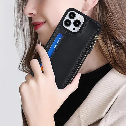 Miniatura 5 de Lipvina Magsafe - Funda para iPhone 12 Pro Max  13 Pro Max con tarjetero y funda de piel con bloqueo RFID, cierre a presión, regalo para iPhone 12