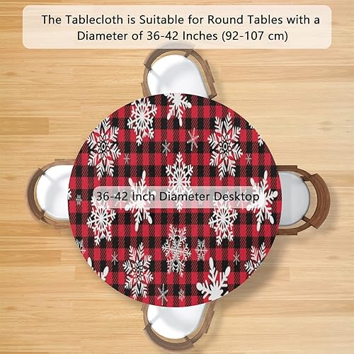 Vista 68 de Pardick Mantel redondo elástico con diseño de hojas de otoño, mantel redondo ajustable de 36 a 42 pulgadas, mantel circular impermeable, lavable