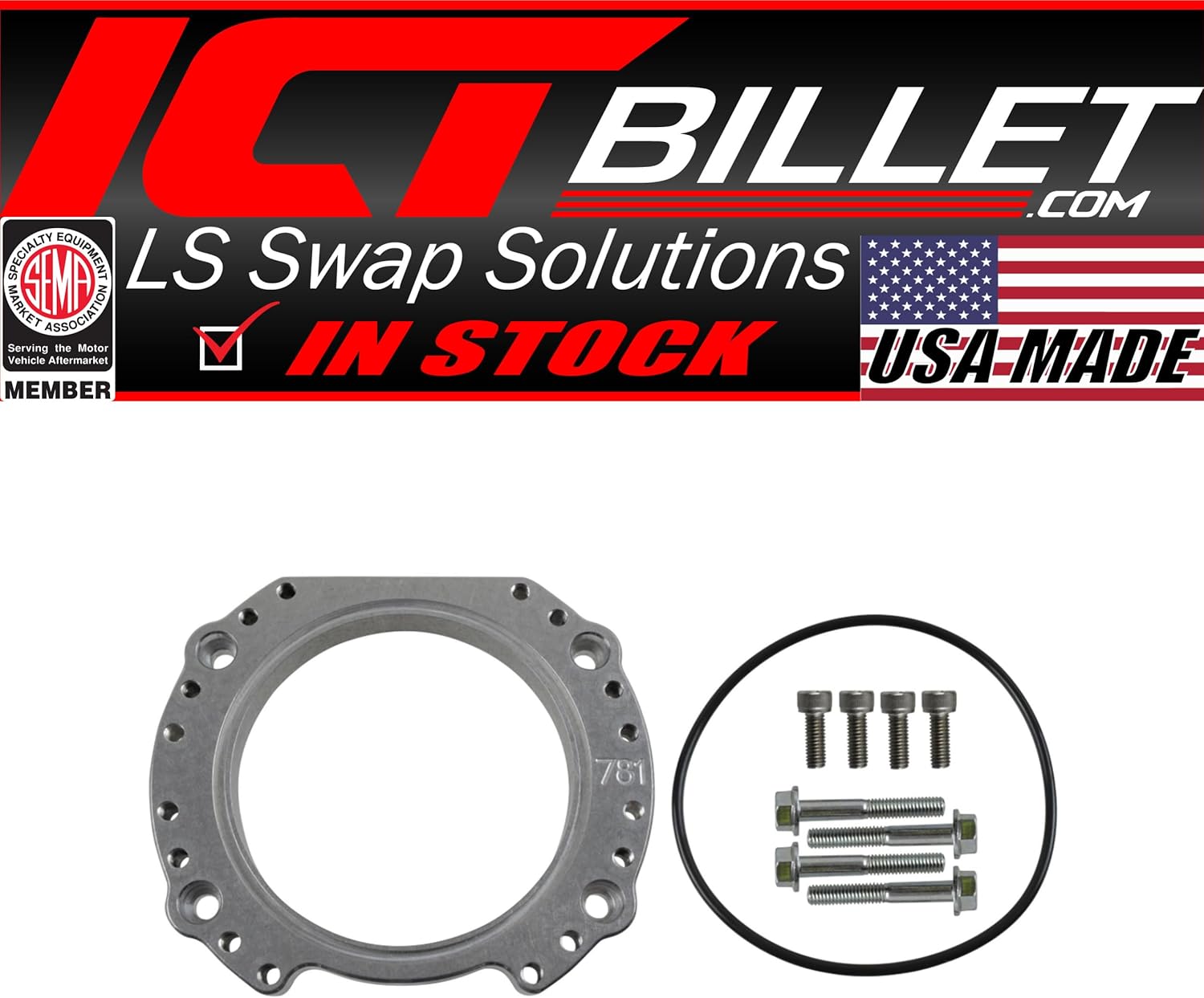 ICT Billet LS Throttle Body Rotation Adapter LS3 4 Bolt TB DBW, 551781