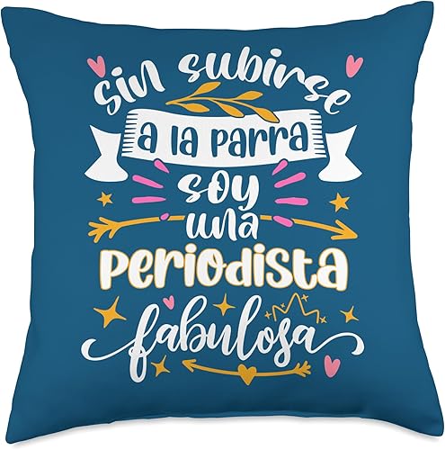 Regalo Original Para Periodista Reportera UNA Periodista Fabulosa Mujer Regalos Graduación Periodismo Throw Pillow, 18x18, Multicolor