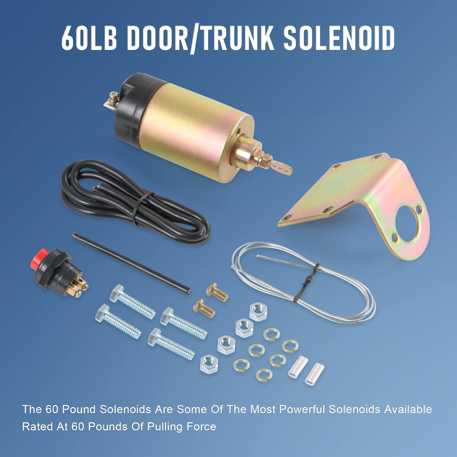 JDMSPEED 60 Pound Shaved Door Handle Trunk Solenoid Popper Kit Street Rod Design to Pop Open The Toughest Doors, Hoods and Trunks 60lb