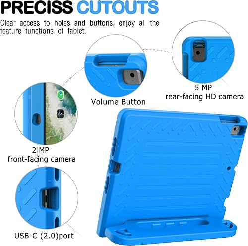 Miniatura 5 de AVAWO funda para iPad 9.7" 2017, para niños., Azul