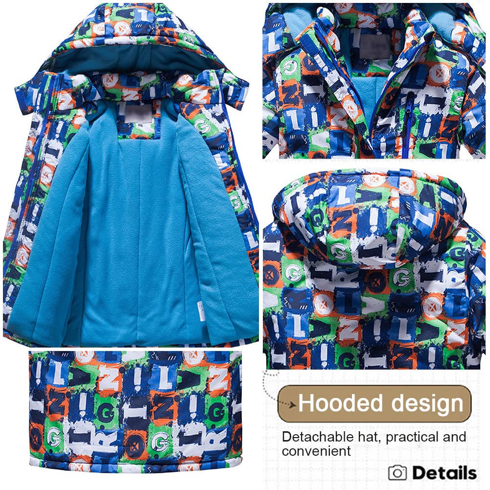 Kinder Skianzug Zweiteiler Verdickte Skijacke + Skihose Schneeanzug Wasserdicht Winter