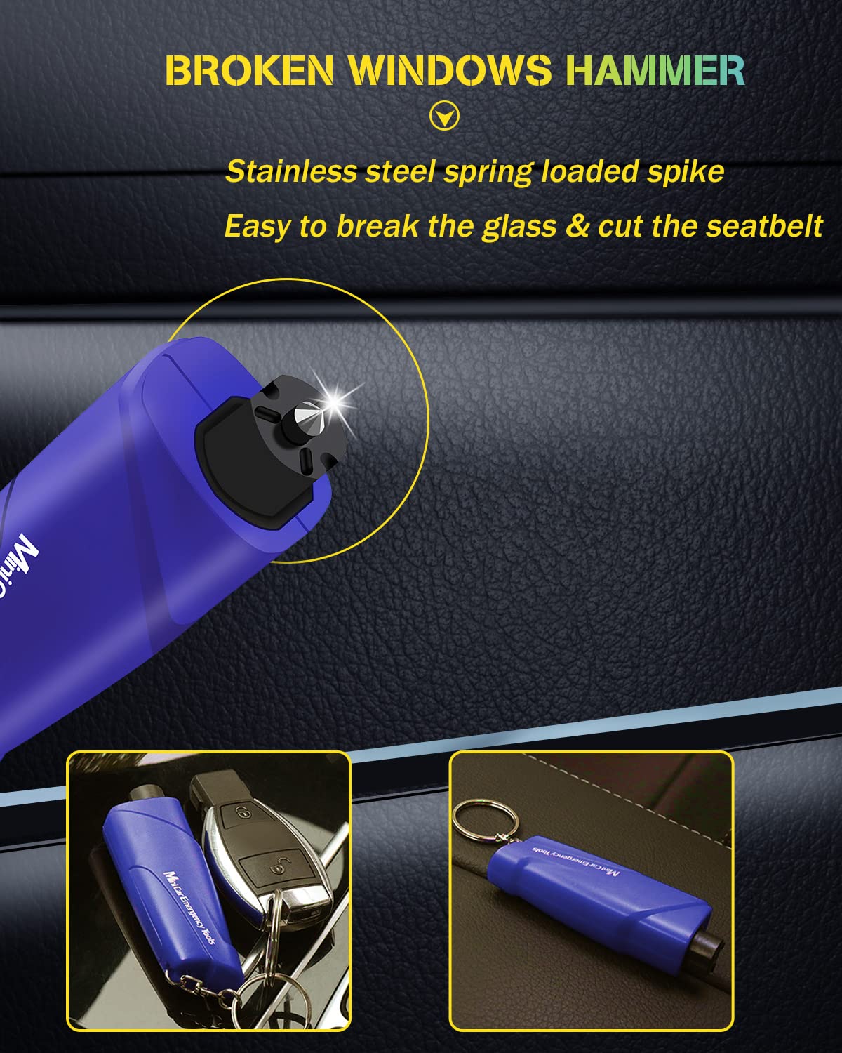 OPI06925-MARTEAU BRISE VITRE,Marteau De Sauvetage, Brise-vitre, Coupe