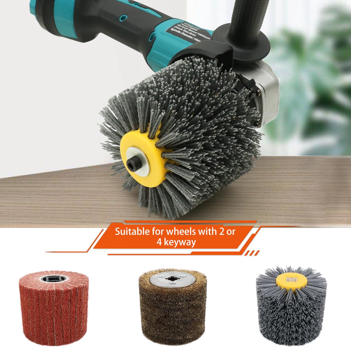 Máquina pulidora de bruñido y accesorio para amoladora angular, accesorios de amoladora angular, máquina de dibujo de rueda de pulido para pulido de madera de acero inoxidable
