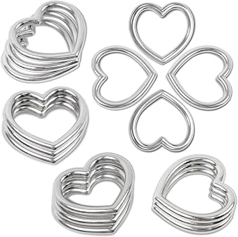 24 Pcs Heart Shape Metal Craft Ring Buckle Heart Buckle Ring Metal Heart Ring for Crafts Punk Gothic Accessory