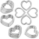 Binxus 24 Pcs Heart Shape Metal Craft Ring Buckle Heart Buckle Ring Metal Heart Ring for Crafts Punk Gothic Accessory