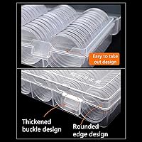 Vista 5 de MUDOR Soporte para monedas de 0.984 in para cuarto de galón, 100 cápsulas de monedas con estuche, caja de almacenamiento de monedas para colección