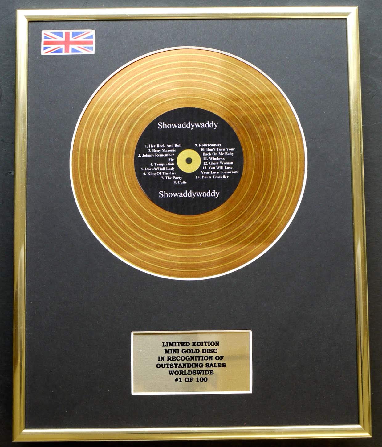 SHOWADDYWADDY/MINI GOLD DISC DISPLAY/LIMITED EDITION/COA/ SHOWADDYWADDY