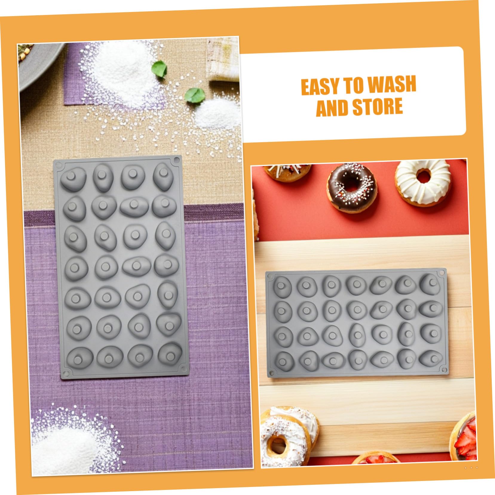 Toyvian 2pezzi Stampo in Silicone Forma Di Pietra Cavità Antiaderente Per Cioccolatini Mousse Al Cioccolato Caramelle e Dessert Personalizzati