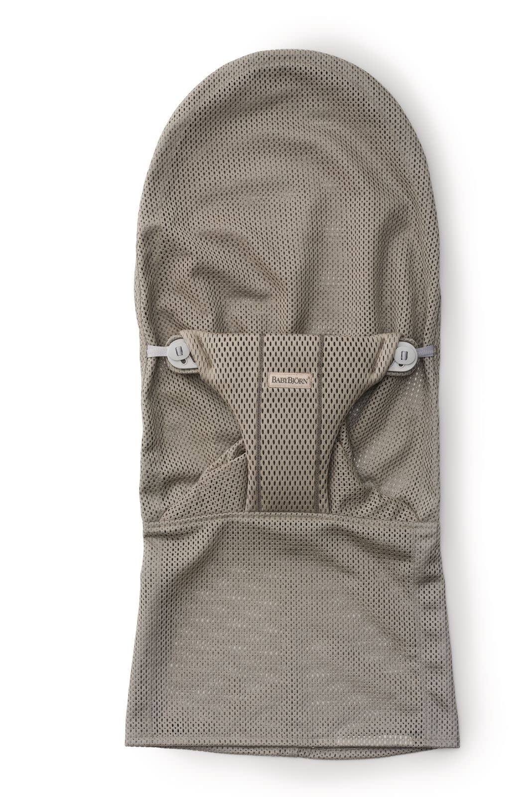 BabyBjörn Stoffsitz für Babywippe, Netzstoff, Grau-Beige, 012102
