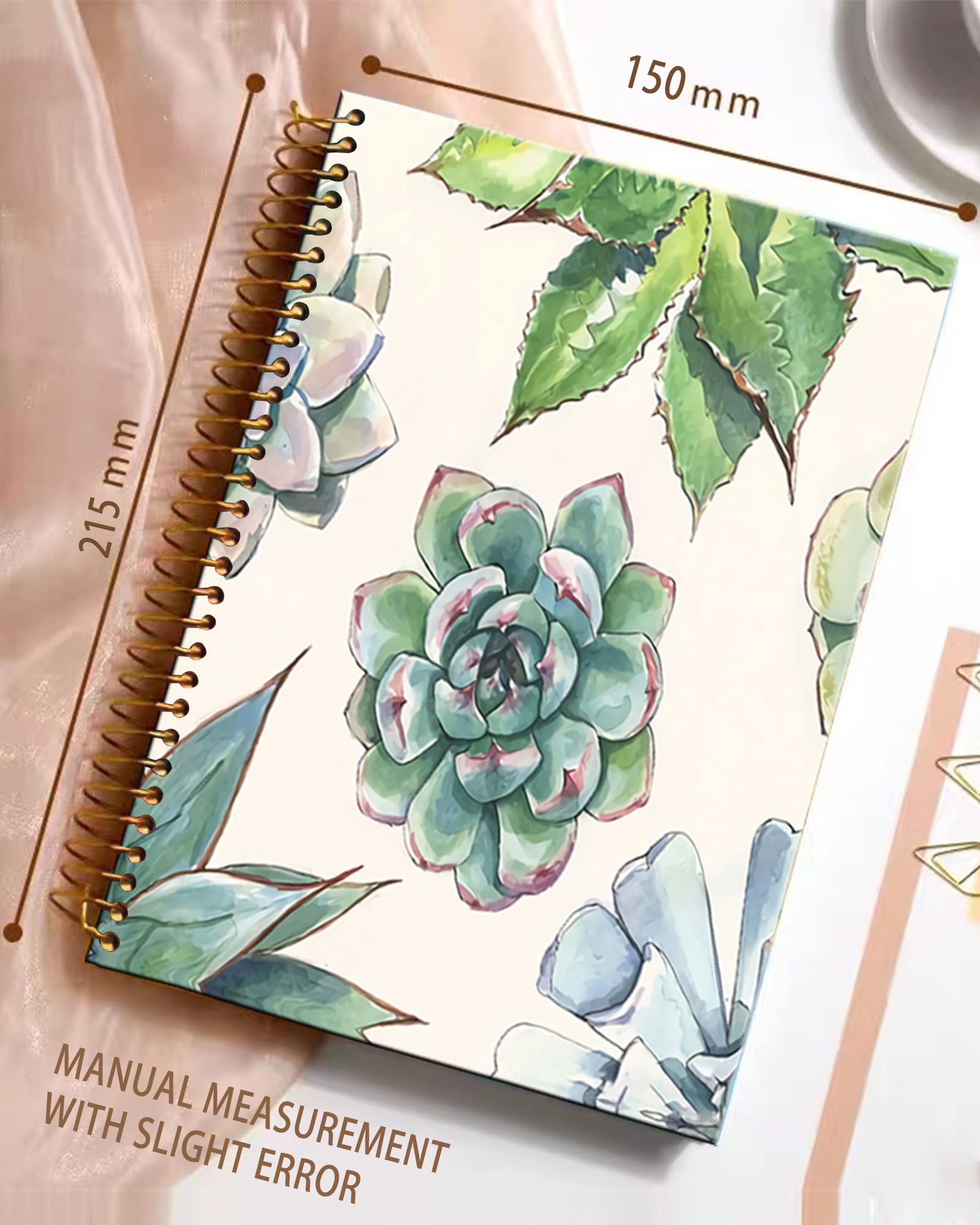Iampanda Spiral Journal Notebook - Cute A5 College Ruled With Watercolor Floral Design