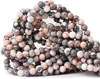 Vista 23 de 60 cuentas redondas sueltas de piedra dálmata natural de 0.236 pulgadas (0.236 in) para hacer joyas, hallazgos de bricolaje, 1 hebra de 15 pulgadas