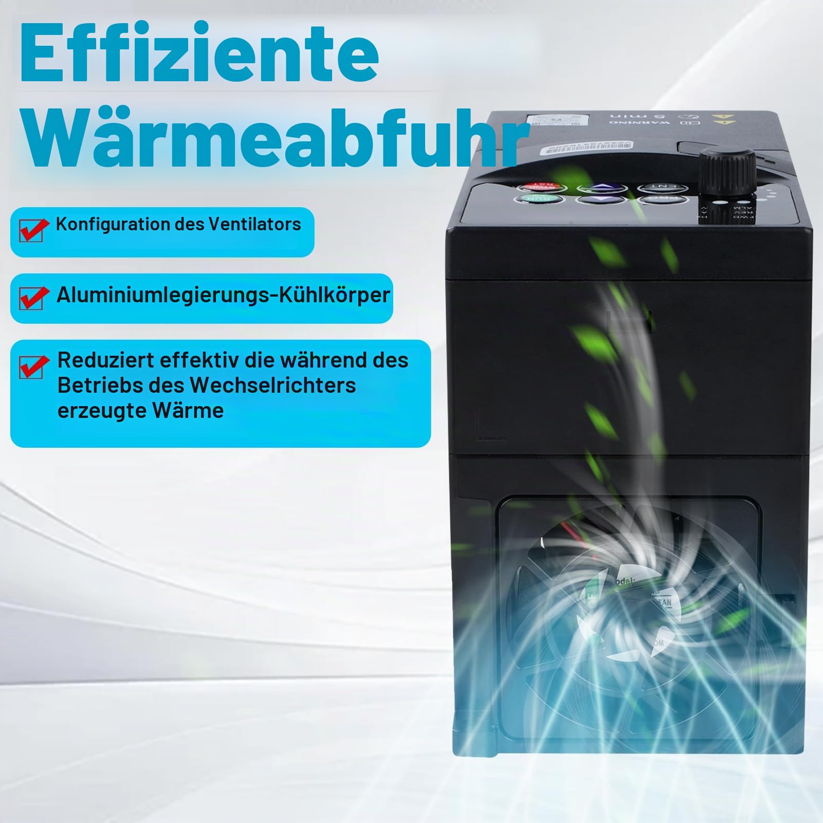 1.5KW Frequenzumrichter 230V Einphasiger 220V-Eingang Dreiphasiger 220V-Ausgang VFD Frequenzumrichter CNC Frequenzumrichter Abnehmbare Schalttafel Modell V3-215EE (mit 1.5m Verlängerungskabel)