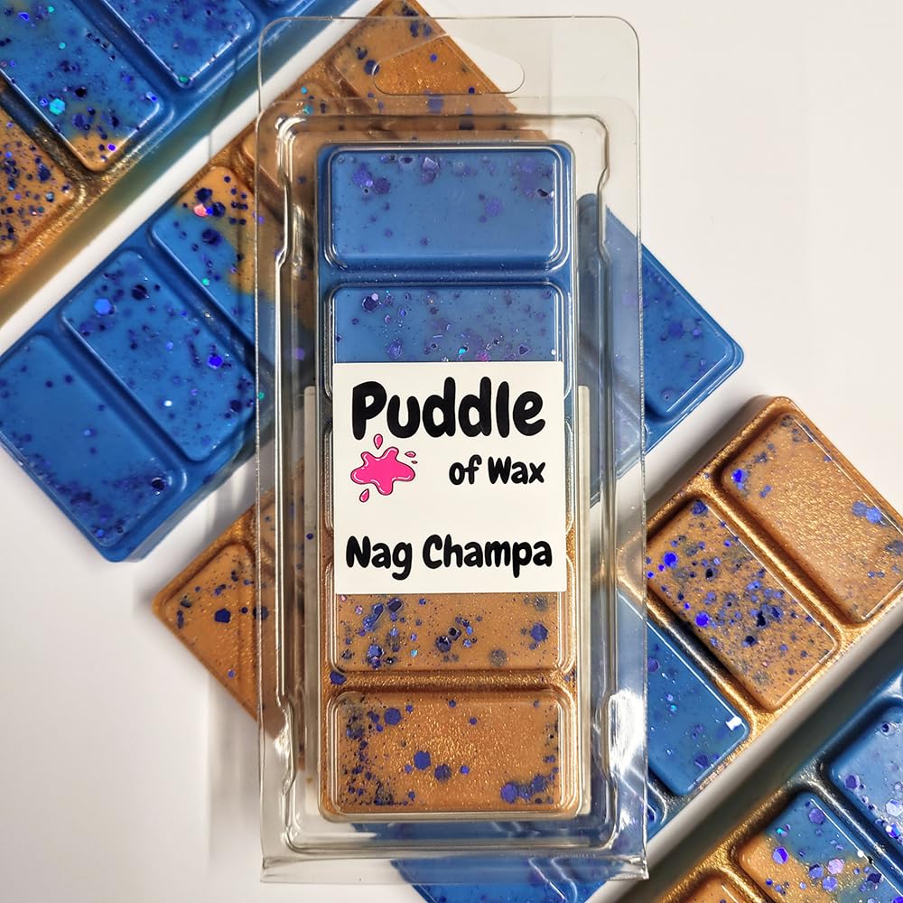 Puddle of Wax - Nag Champa Soy Wax Melt Snap Bar - 50g - Woody Scent - Woody Friendly - Made in the UK