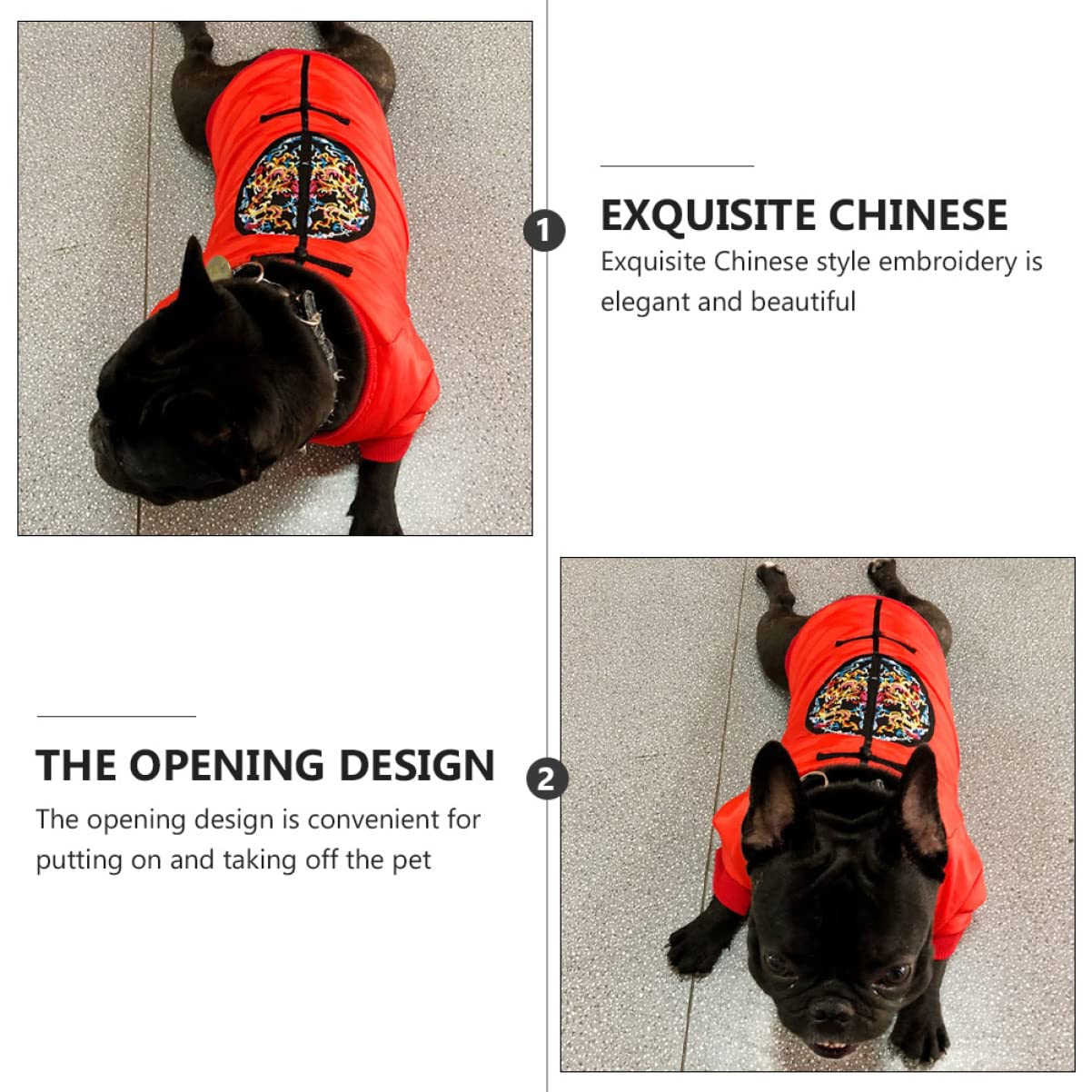 POPETPOP 3pezzi Costume Invernale Per Cani Con Design Creativo Abbigliamento Per Animali Domestici Stile Cinese Per Attività Outdoor e Uso Quotidiano Circonferenza Torace