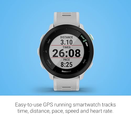 Garmin – Forerunner 55 - Montre GPS Multi-activités Running avec Fonctions d’Entrainement Coach et Cardio au Poignet – Blanche (Reconditionné) - 3