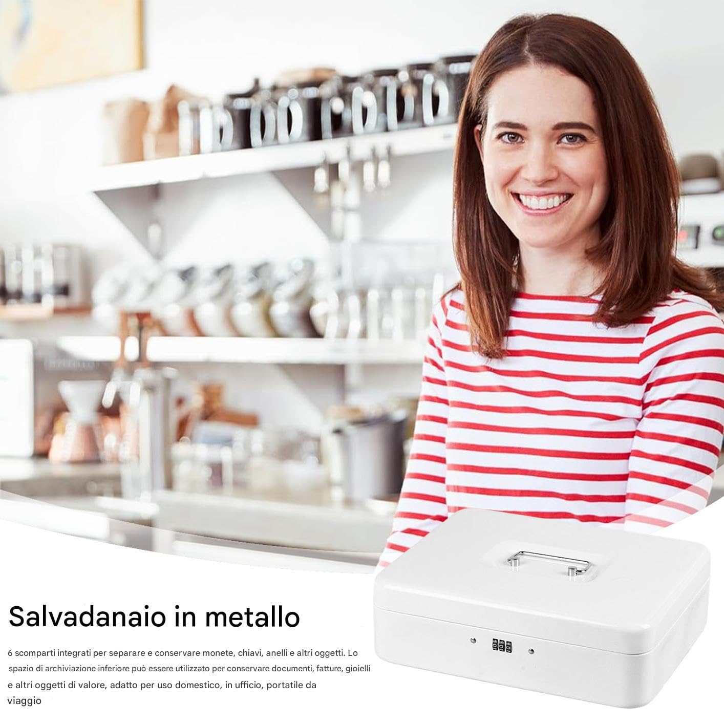 Salvadanaio Per Adulti Grande Vassoio Cassetto PortaDenaro A Prova Di | Con Lucchetto A Combinazione Portamonete, Chiavi, Anelli, Lettere, Contanti E Gioielli Per Casa, Ufficio, Scuola