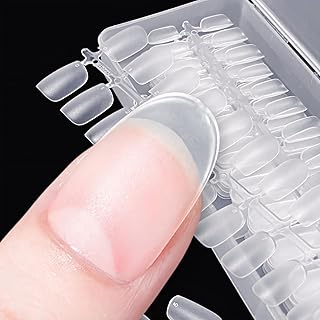 COLORBIRD ネイルチップ 超薄 ショート クリア サンディング 自然なフィット感 つけ爪 (オーバルS, 300pcs)