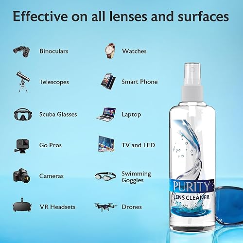 Miniatura 3 de Purity - Kit de spray limpiador de lentes de lentes  3 botellas de spray limpiador de lentes de 8 onzas + 2 paños de microfibra para limpieza