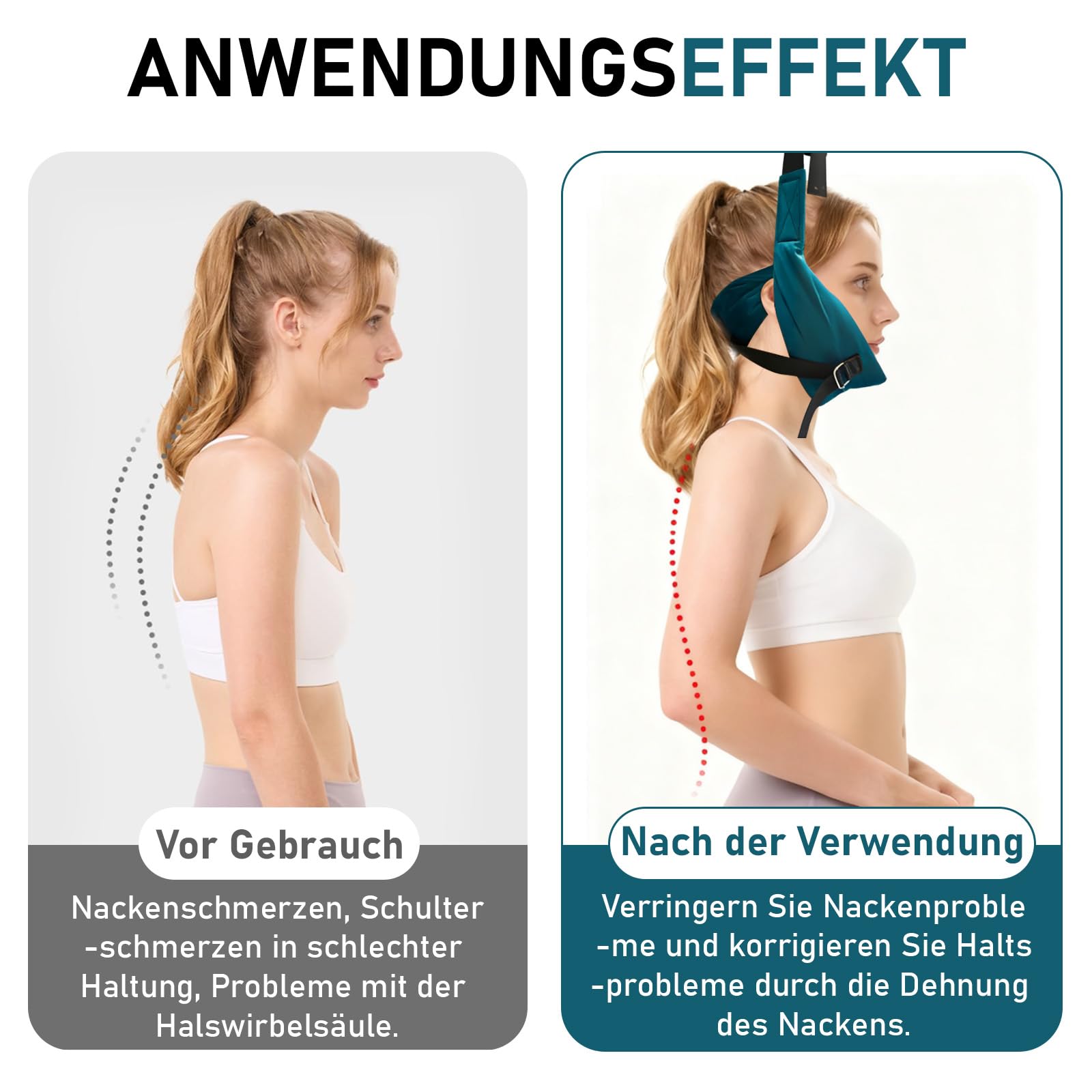 Generisch Cuello estirador cervical para el hogar para fijar a la puerta dispositivo de estiramiento de cuello portátil; hamaca para descompresión; fisioterapia para el hogar