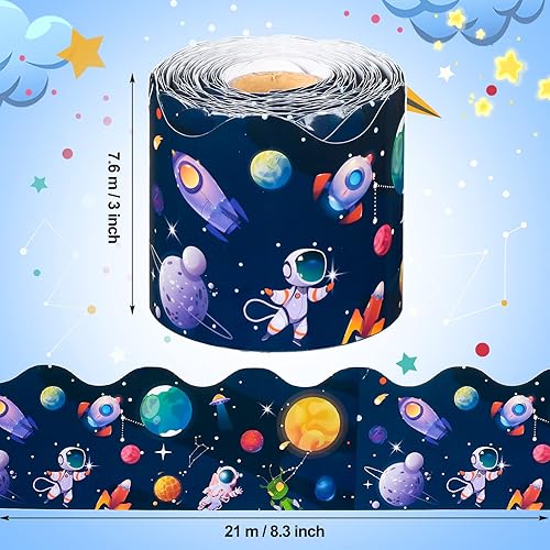 Vista 47 de Panelee Borde inspirador de confeti de 68.9 pies, borde de tablón de anuncios, mariposas, flores, abeja, espacio, inspirador, linda decoración