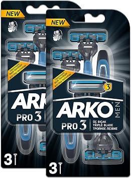 Arko Men Pro 3 Bıçaklı Erkek Tıraş Bıçağı 3'lü 2 Paket