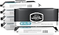 Amazon Basics Extra Large Flushable Wipes, 360 Count (6x60 Packs) - XL Adult Wet Wipes, Hypoallergenic, Resealable, FSC-Certified