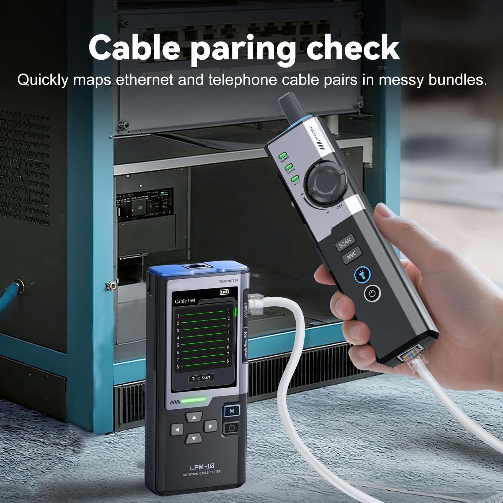 DEWIN LPM-10A Testeur de câbles réseau multifonctionnel avec RJ45 RJ11 et détection PoE