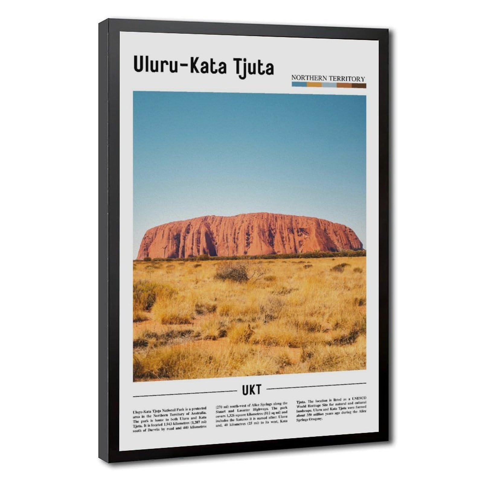 WCYB Uluru-Kata Tjuta Northern Territory Australia Scenery Travel Posters Prints Canvas Deco Paintings Wall Art Hangable Frame 20" L X 30" W