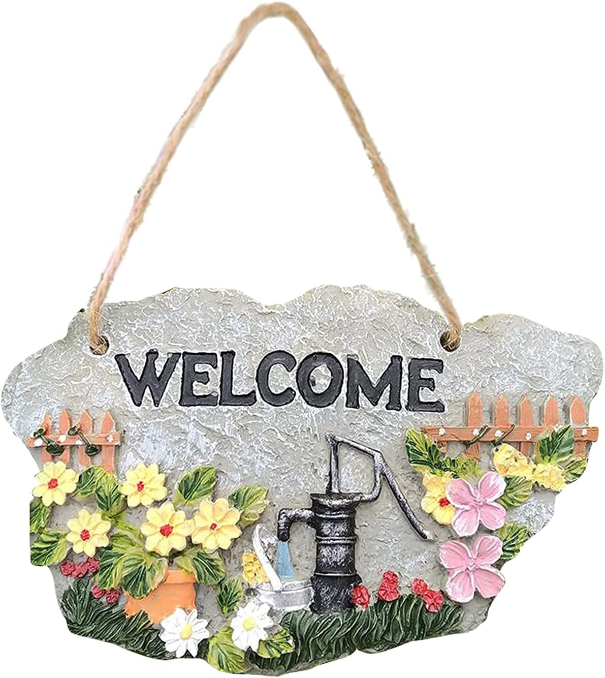 Joylern Garden Welcome Sign Resin Welcome To My Garden Plaque Welcome Board Ornaments For Wall Art Door Decor - Style B