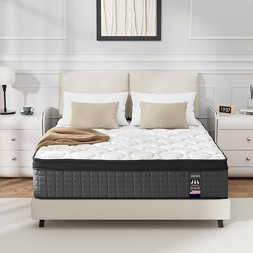 Miniatura 11 de Colchón California King de espuma viscoelástica de 10 pulgadas en una caja, espuma viscoelástica de gel o soporte lumbar, firmeza media, fabricado