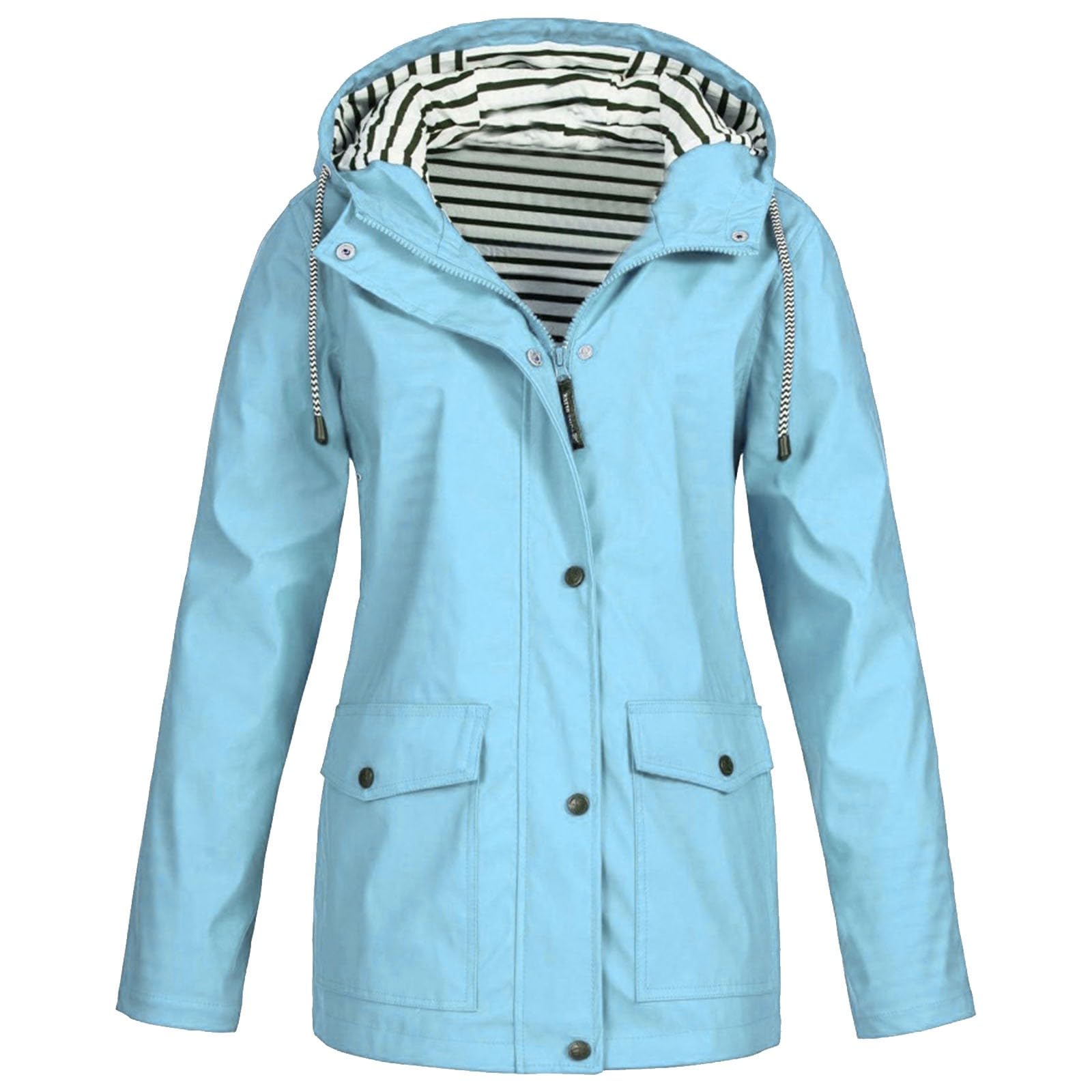Giacca Antipioggia Da Donna Outdoor Plus Size Resistere All'Acqua Cappotto Allentato Antivento Con Cappuccio E Pantaloni Eleganti Impermeabile Trekking Vento Sportiva Windbreaker Jacket