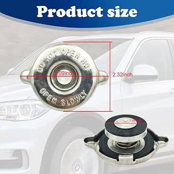 Pack-1 Radiator Cap, Stainless Steel Engine Seal Cover, 16 PSI Original Equipment Replacement, Durable Radiator Cover Assembly, Automotive Part, Compatible with Dodge, Jeep (Silver)