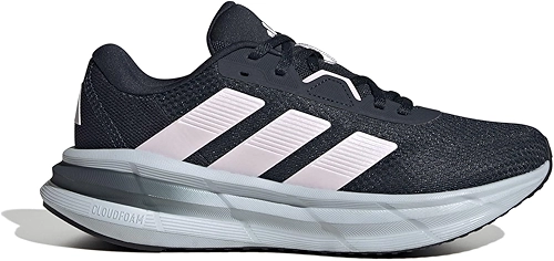 Tênis Adidas Feminino Galaxy 7, Marinho com Rosa e Cinza, Corrida, Cabedal Têxtil, Cloudfoam