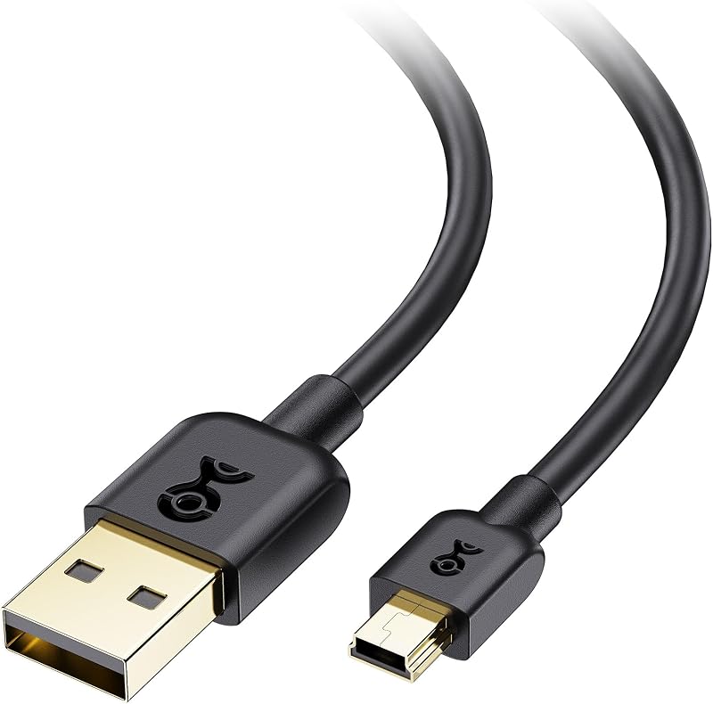 Mini USB to USB A Cable, Mini B 2.0 Cable, 3ft, Black | Compatible with Blue Yeti/Snowball iCE Mic, Canon Rebel/PowerShot/EOS Cameras, PS3 Game Controller