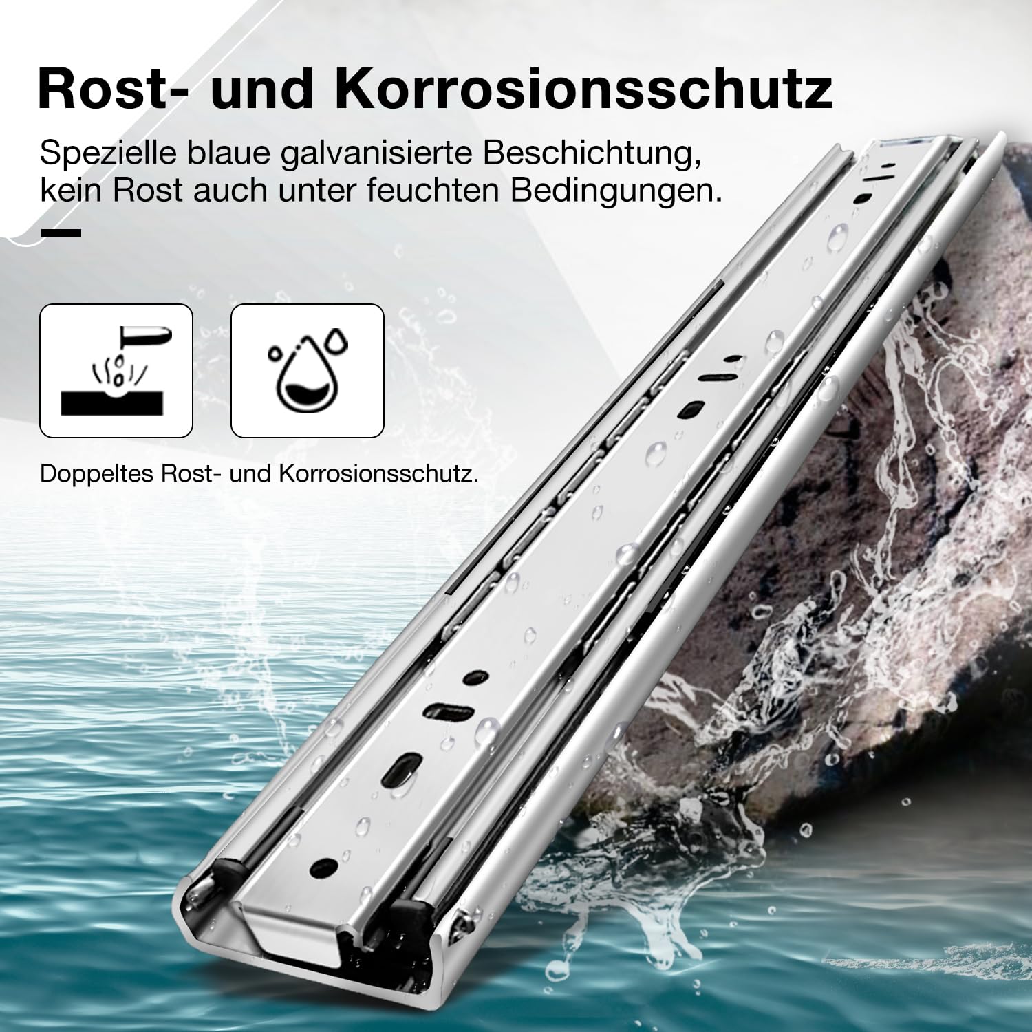Strapazierfähige Schubladenschienen, Vollauszugschienen, 30,5 cm, 35,6 cm, 40,6 cm, 40,6 cm, 50,8 cm, 52,2 cm, 26 cm, 28 cm, 30 cm, 32 cm, 34 cm, 91,4 cm, 96,5 cm, 1 Paar