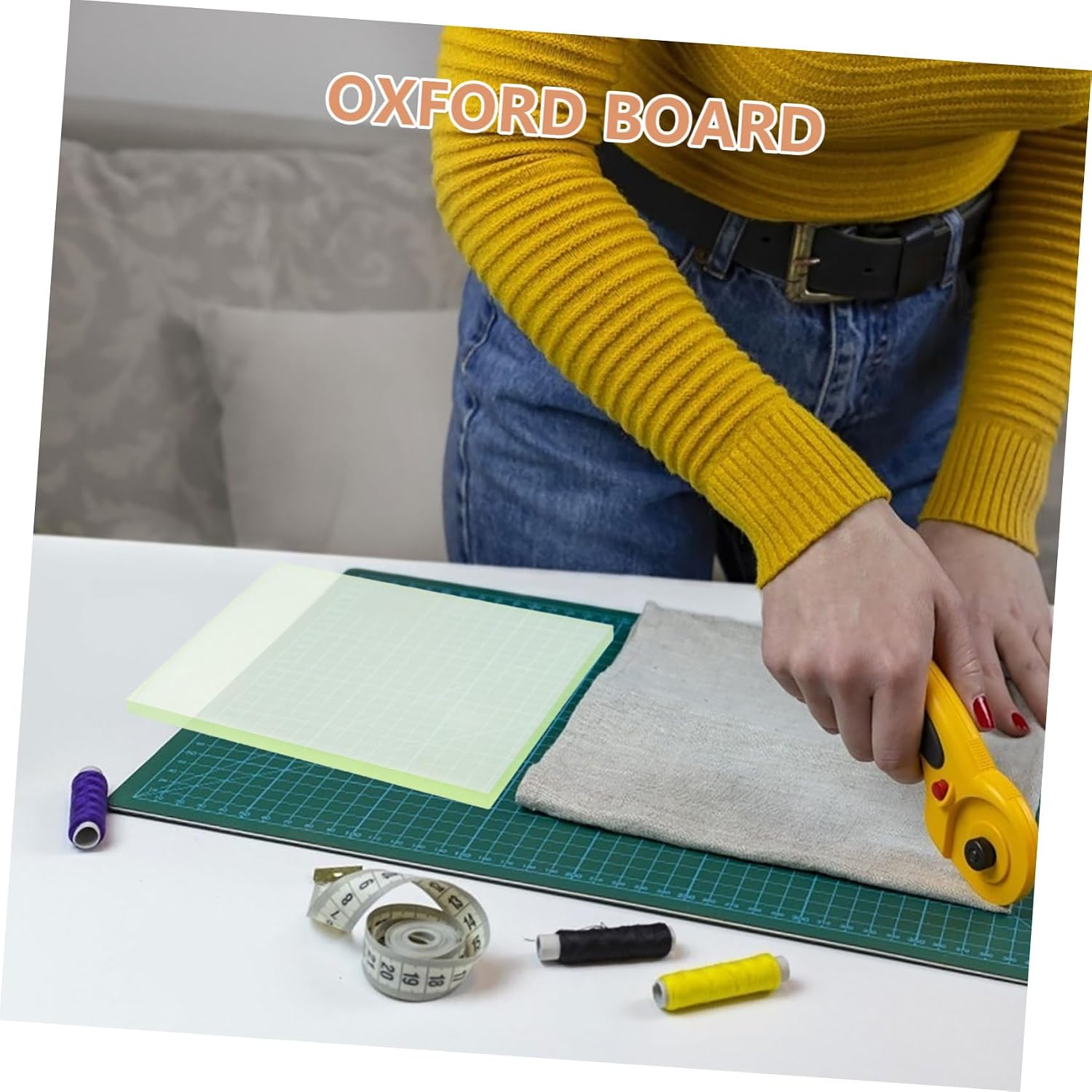 Non Slip Rubber Cutting Mat for Sewing and Stamping Yellow