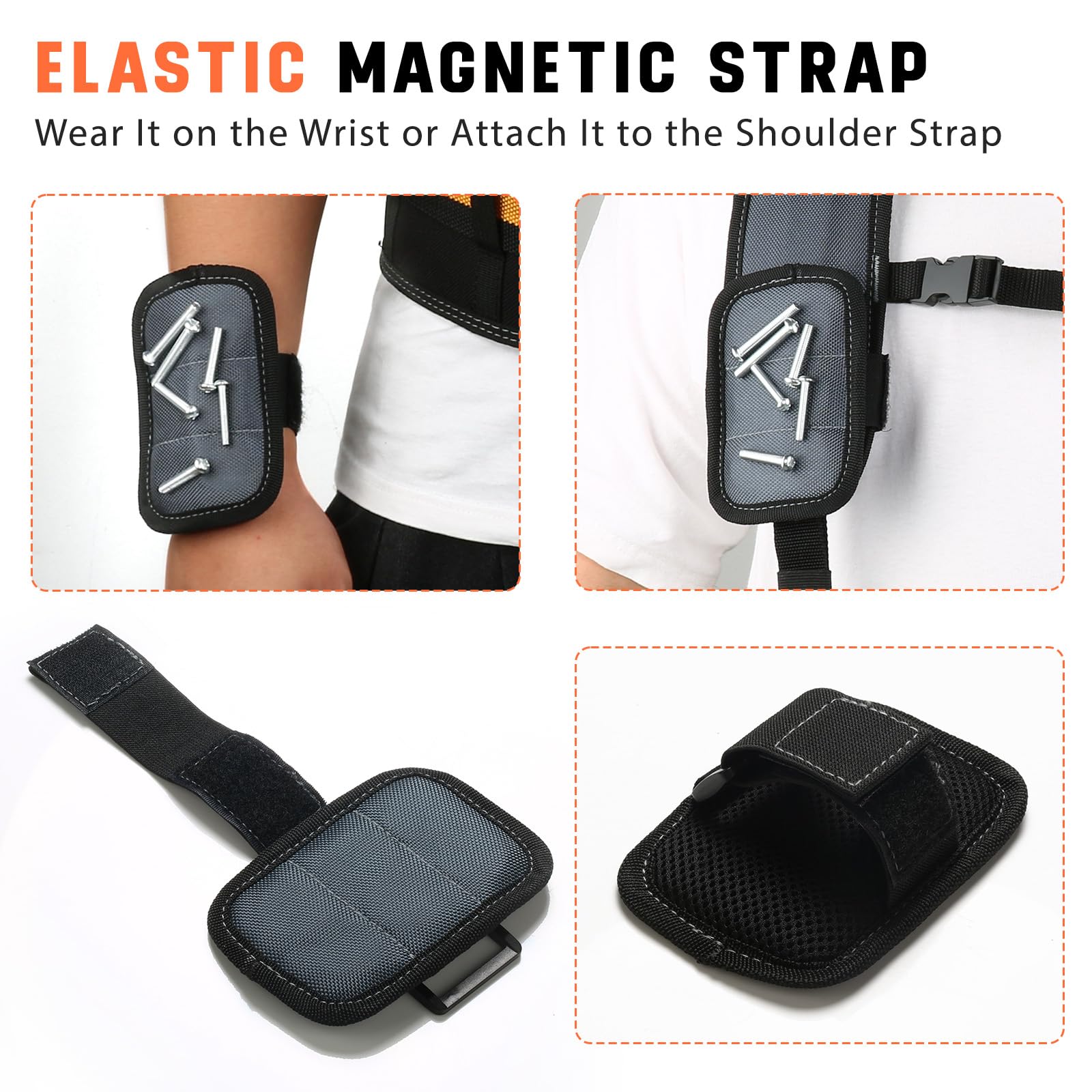 Ceinture porte-outils pour homme avec 4 boucles de fixation, porte-jarretelles de travail très résistantes, bleu, Medium
