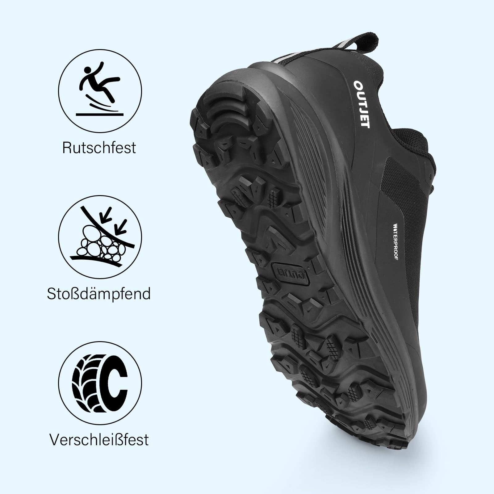 wasserdichte Herren-Wanderschuhe, rutschfest, Leicht & Dämpfend