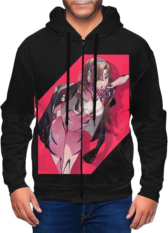 Amazon Co Jp 真希波 マリ イラストリアス フード付 ファスナー ポケット付 セットアッ トップス スウェット 柔らかい パーカー メンズ 長袖トップス大きいサイズ ュアルプルオーバー 3dプリント 創意設計 長袖 Tシャツ 目新しさとファッションの印刷のパーカーは