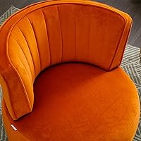 Vista 7 de Silla giratoria de terciopelo, sillón giratorio tapizado de 360 grados, moderno y cómodo sillón redondo para sala de estar pequeña, dormitorio