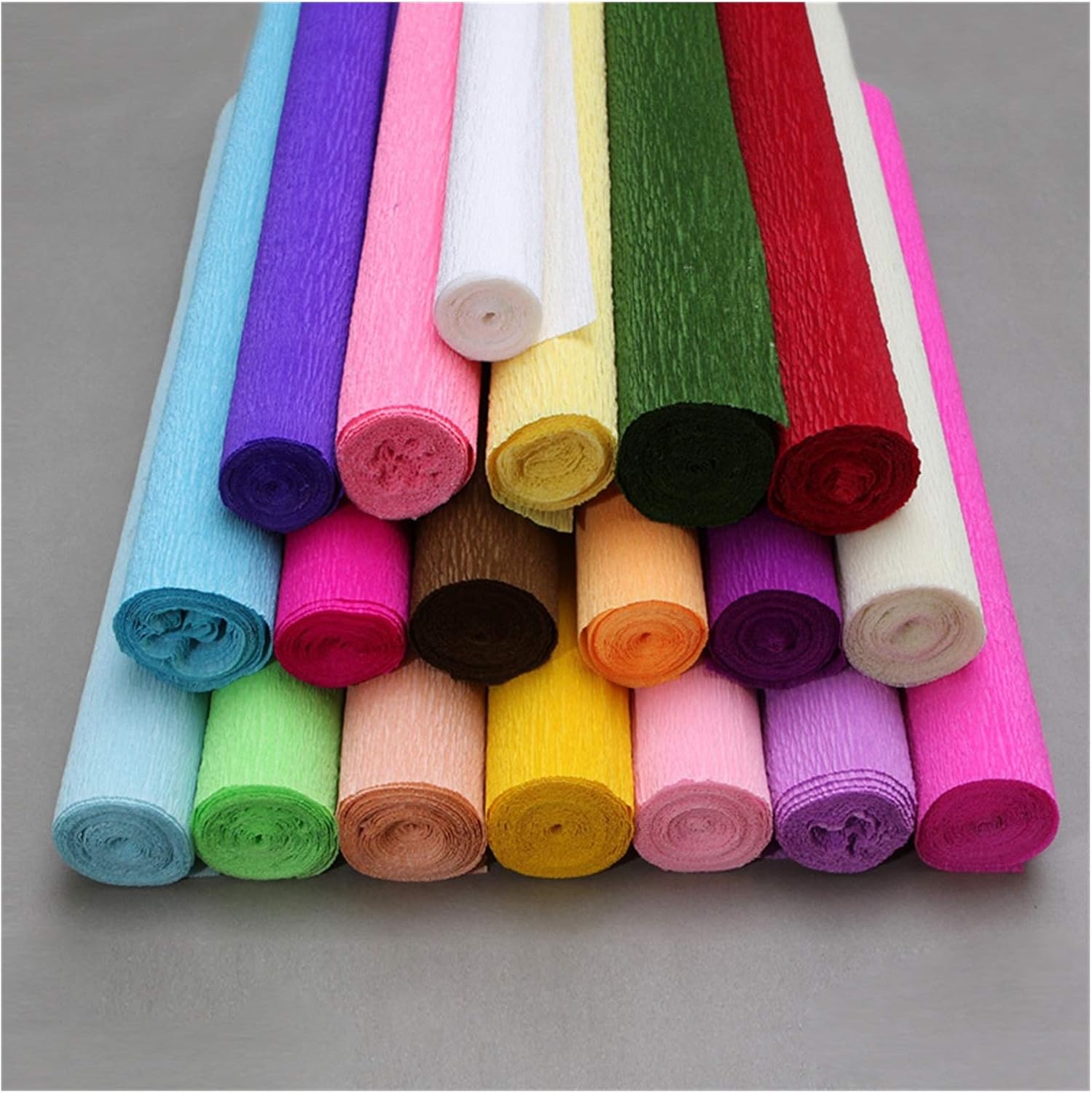 Wrapping Paper Craft DIY Flower Wrapping 250x50cm Crepe Paper 19 Colors Crinkled Paper Gift Home Decoration (Color : Light Blue) (10pcs Green Wire) image 3