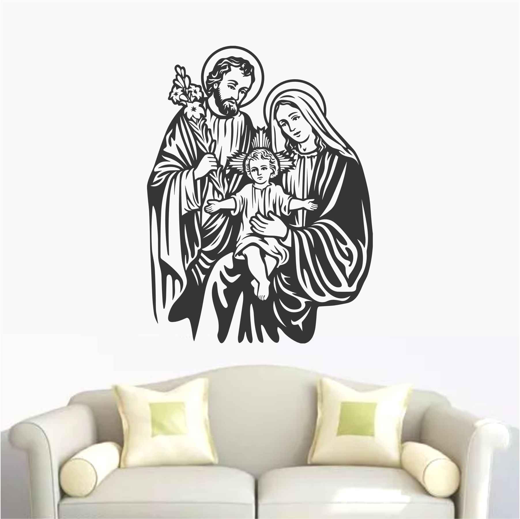 Wall Attraction Jesus and Marry Wall Sticker & Mural Sticker for Wall Size - 45x58cm NBD100-image-3