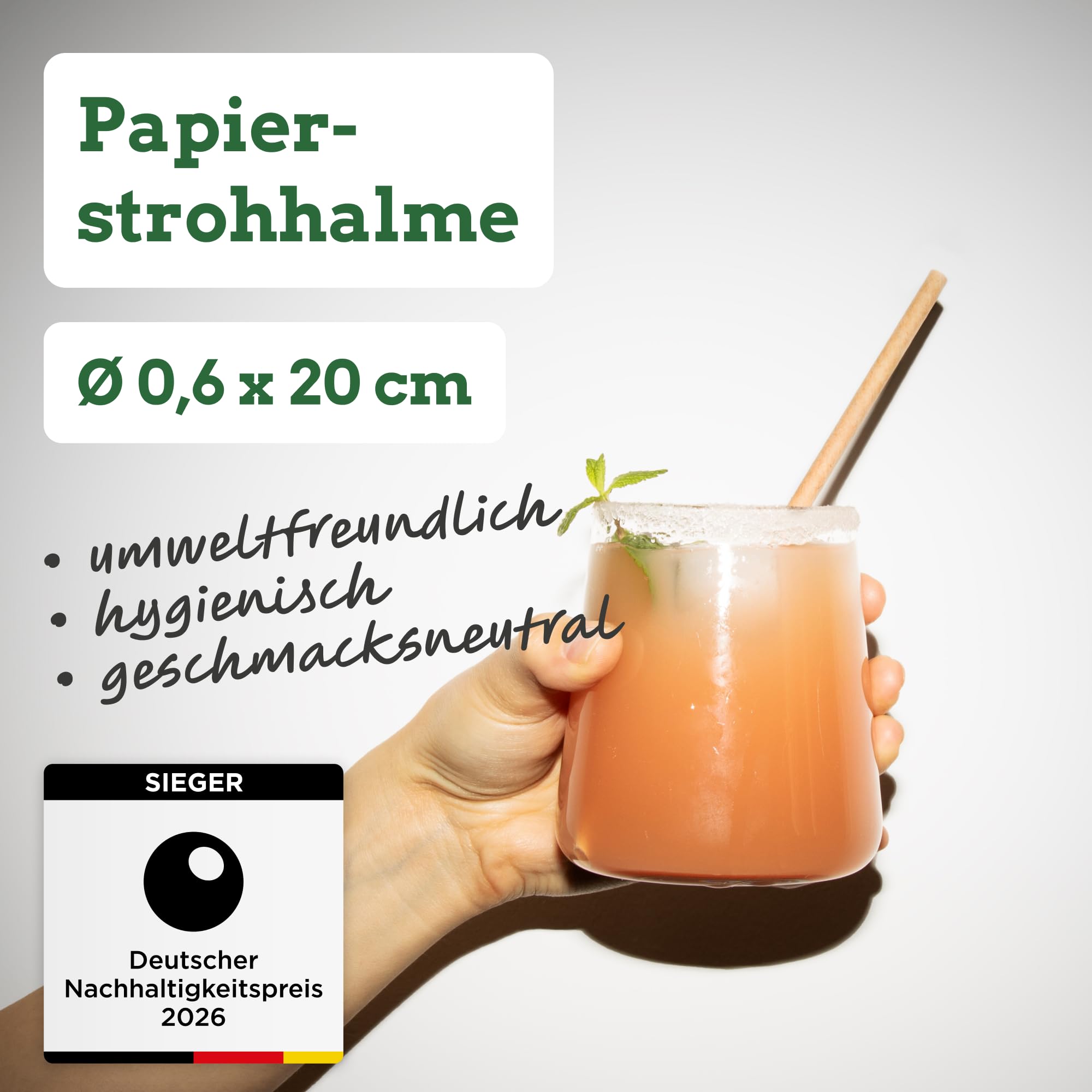 Wisefood® Strohhalme Papier [20 cm Ø 6] Party Deko [Einzeln verpackt - Braun] alternative Strohhalme Plastik-frei für Geburtstag Hochzeit DIY [3000 Stk.] Getränke Cola Energy Drink Limo Bio