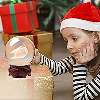 Vista 2 de Bola de cristal de pájaro cardenal 3D de 2.4 pulgadas (2.362 in) con soporte de madera decorativo para bola decorativa del hogar, pisapapeles