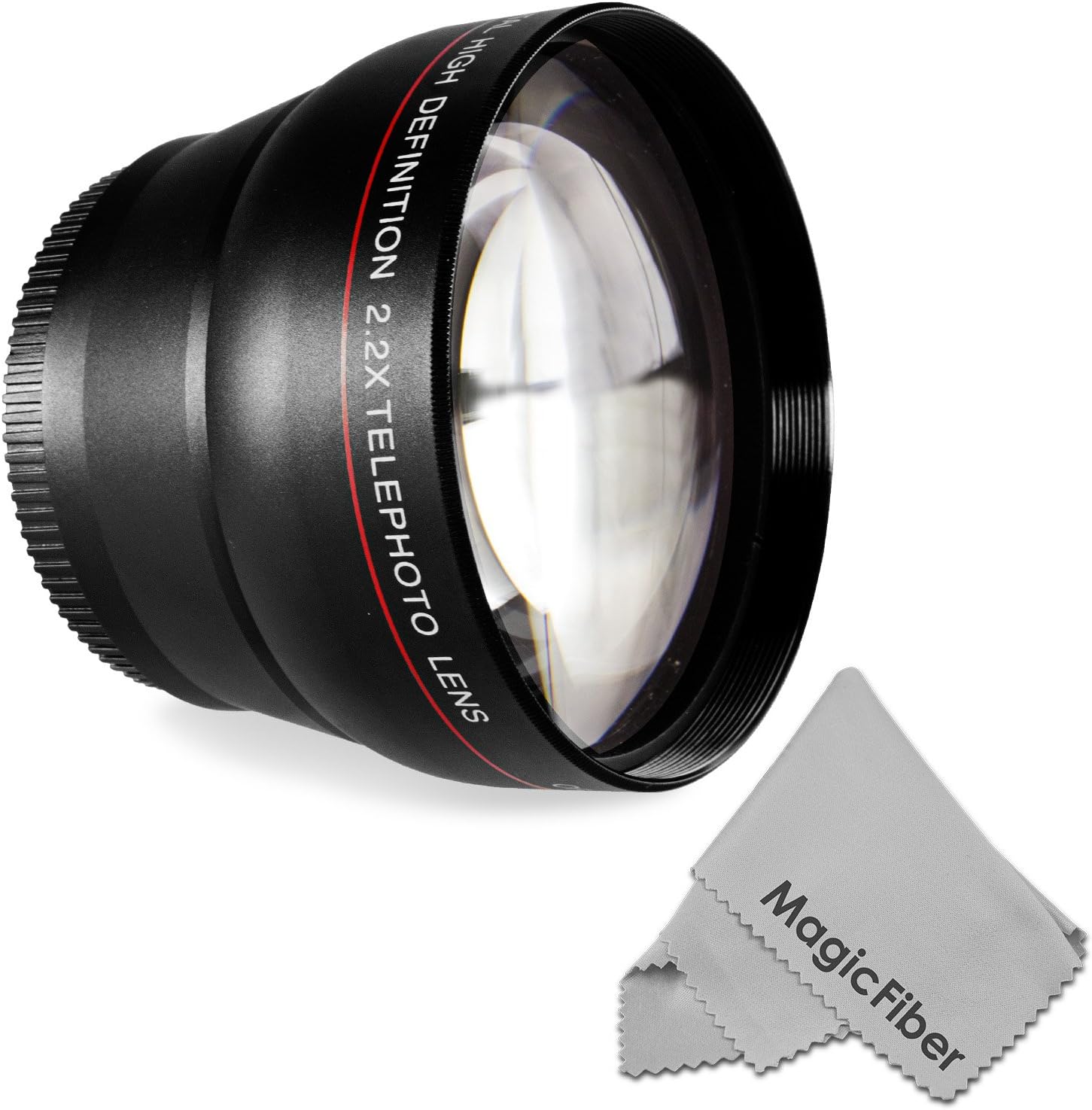 58MM 2.2x Altura Photo Professional Telephoto HD Lens for CANON REBEL (T5i T4i T3i T3 T2i T1i XT XTi XSi SL1), EOS (700D 650D 600D 1100D 550D 500D 100D) Cameras + MagicFiber Microfiber Lens Cleaning Cloth