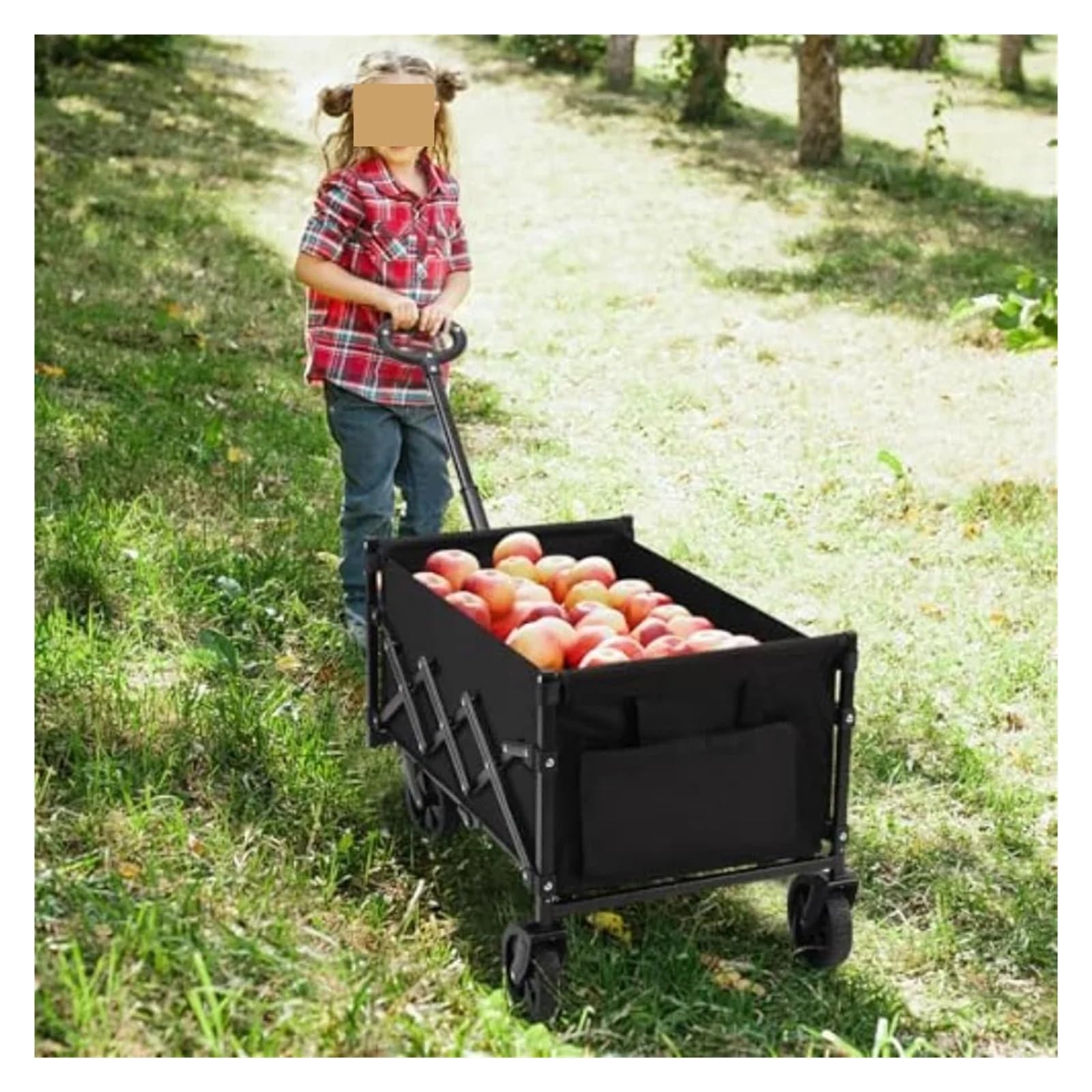 Carro de jardín plegable resistente para deportes, compras, camping y actividades al aire libre, carrito plegable para un fácil transporte